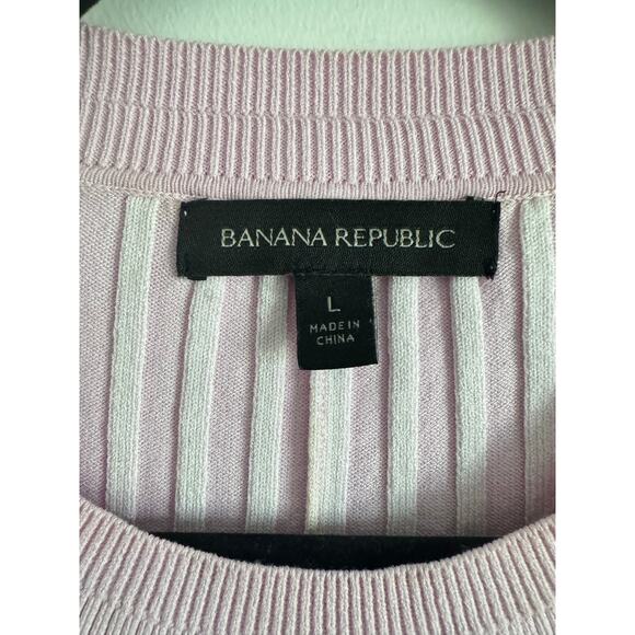 Banana Republic Colorblock Ribbed Knit Sweater Dress Red Pink Purple Size L - Picture 6 of 8